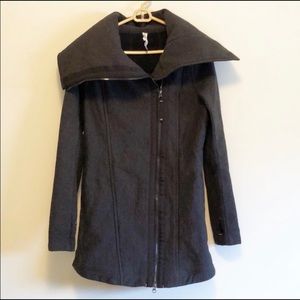 Lululemon Dark Grey Asymmetrical Zipper Coat